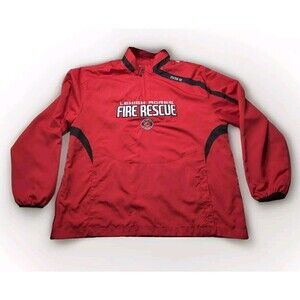 Lehigh Acres Fire Rescue Red Jacket Windbreaker Florida Size 2XL Station 105